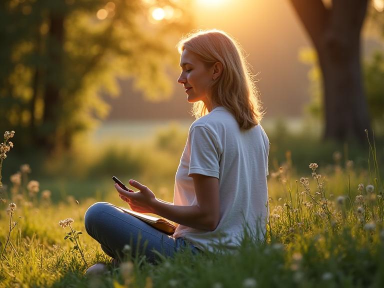 Analog wellness and mindfulness practices in nature